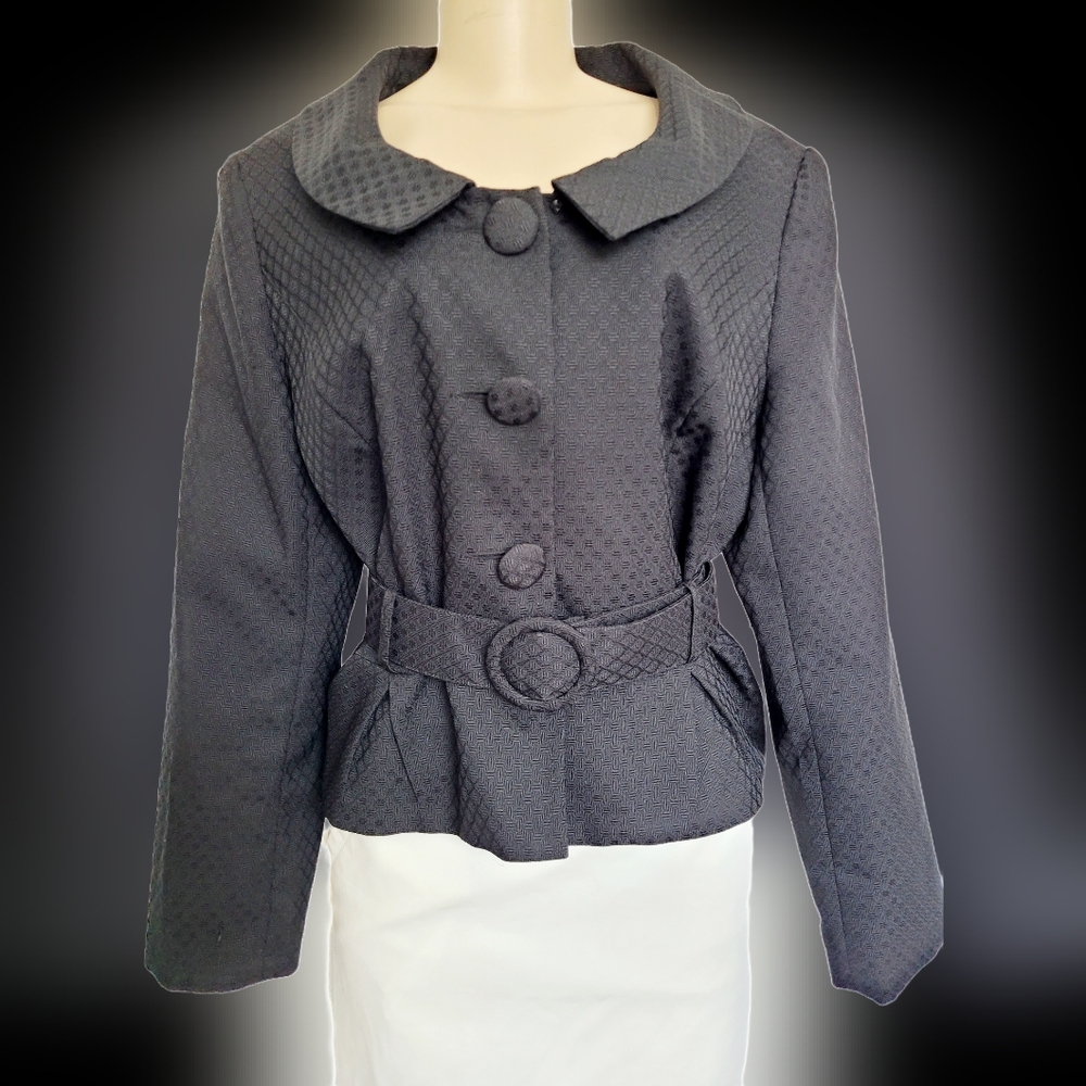 Georgio Sant'Angelo Women Business/Office/Carrer Blazer Jacket Textured Black 18 - Picture 11 of 16